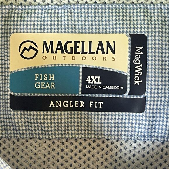 Magellan Mens 4XL Blue Fish Gear Shirt Relaxed Button Up Long Sleeve Outdoors - Picture 6 of 10